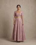 IHSAR Mauve & Rose Sequin Blouse in Rose – blouse with gold sequin embroidery