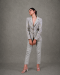 IHSAR Powder Blue Tailored Trousers in Powder Blue – trousers with gold sequin embroidery