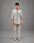 IHSAR Powder Blue Formal Set in Powder Blue – co-ord set with gold sequin embroidery
