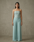 IHSAR Blue Bell Bottoms in Blue – bell bottoms with gold sequin embroidery