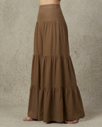 IHSAR Mehendi Brown Sharara Pants in Mehendi Brown – side view
