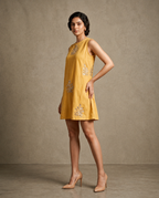 IHSAR Mustard Sequins Top Cum Dress in Mustard – side view