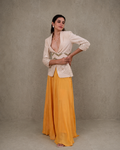 IHSAR Mustard Wide Leg Pants in Mustard – side view