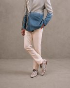 IHSAR Off White Tailored Trousers in Off-White – side view