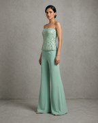 IHSAR Mint Green Tube Top in Aqua Green – side view