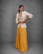IHSAR Off White Sequins Blazer in Off-White – side view