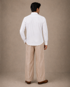 White Gold Embroidered Yoke Shirt