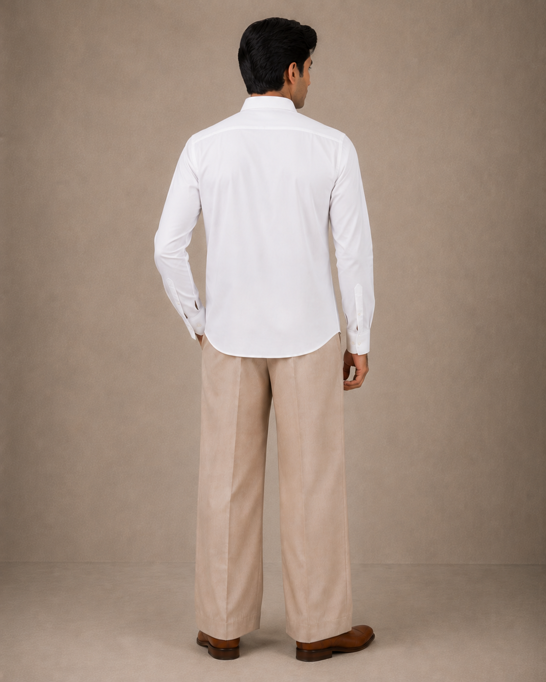 White Gold Embroidered Yoke Shirt