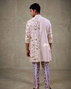 IHSAR Off White Long Shirt in Off-White – back view