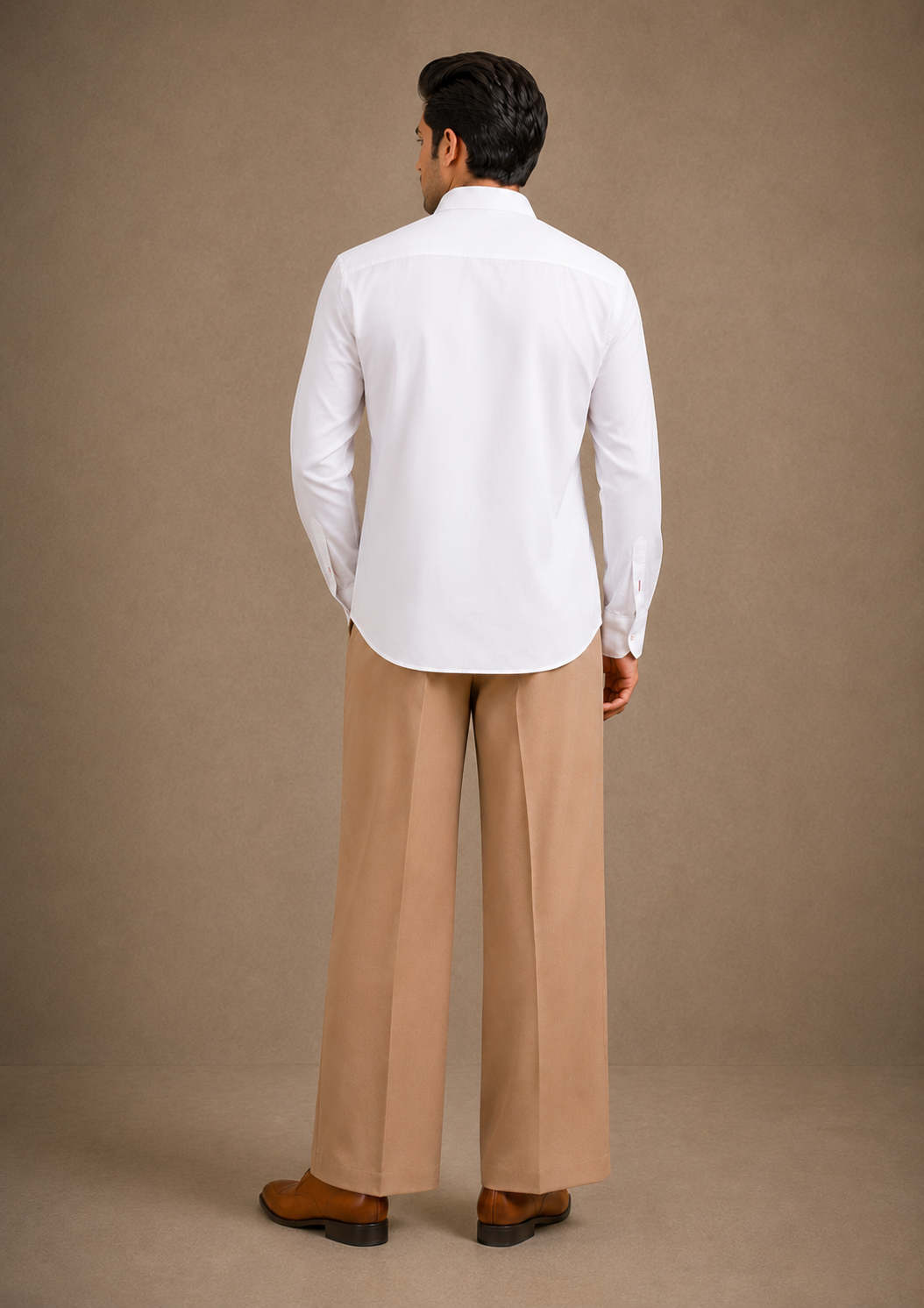 White Shirt with Golden Boota Embroidered Shoulders