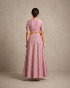 IHSAR Mauve Rose Sequin Blouse in Rose – back view
