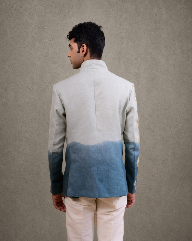 IHSAR Neo Ombre Sequins Asymmetrical Blazer in Neo-Ombre – back view