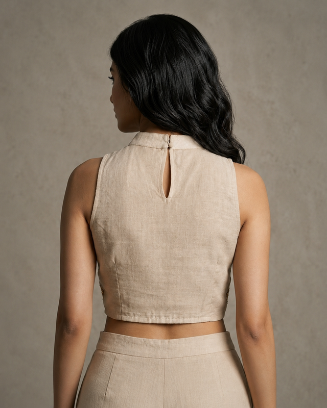 IHSAR Off White Tank Top Style Blouse in Off-White – back view