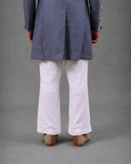 IHSAR White Wide Leg Tailored Trousers in White – back view