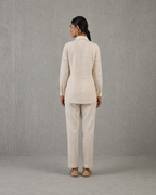 IHSAR Off White Sheer Front Sequins Shirt in Off-White – back view