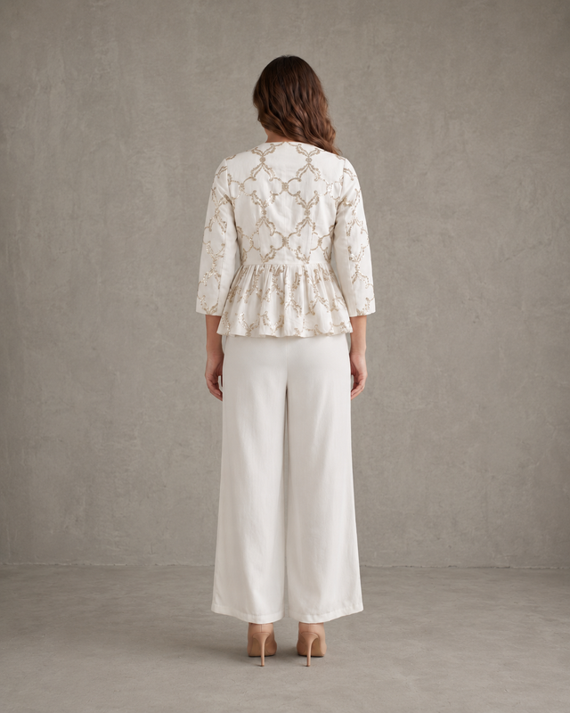 IHSAR Off White Co Ord Set in Off-White – back view