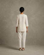 IHSAR Off White Boho Top in Off-White – back view