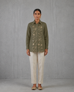 Off-White Sheer Front Sequins Shirt