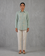 Off-White Sheer Front Sequins Shirt